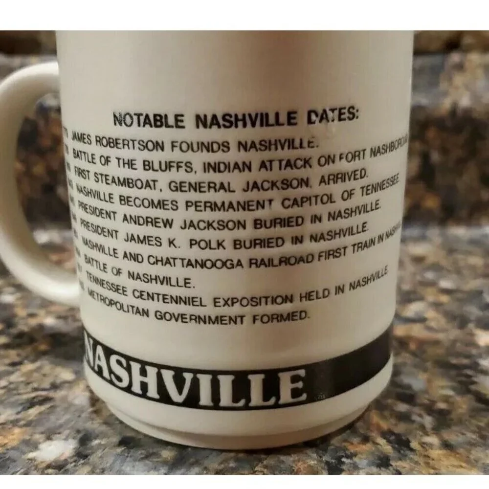 Nashville Tennessee Music USA Mug With Notable Dates